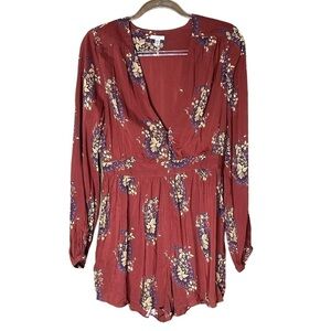 Ecote Long Sleeve Floral Romper. Size 6